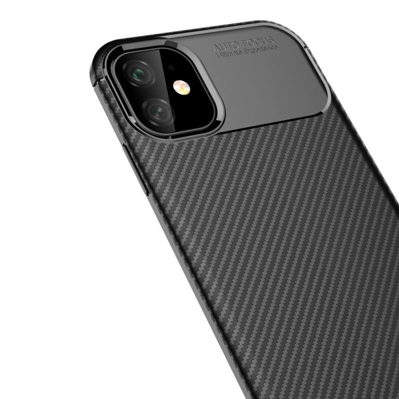 Kryt Iphone 11 Flexibilní Textura Uhlíkových Vláken