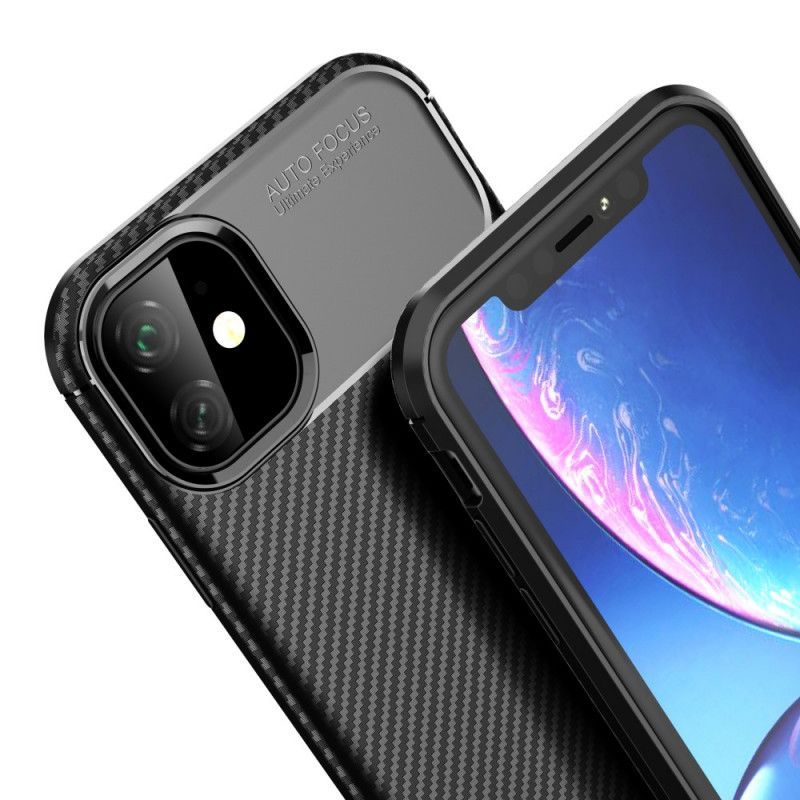 Kryt Iphone 11 Flexibilní Textura Uhlíkových Vláken