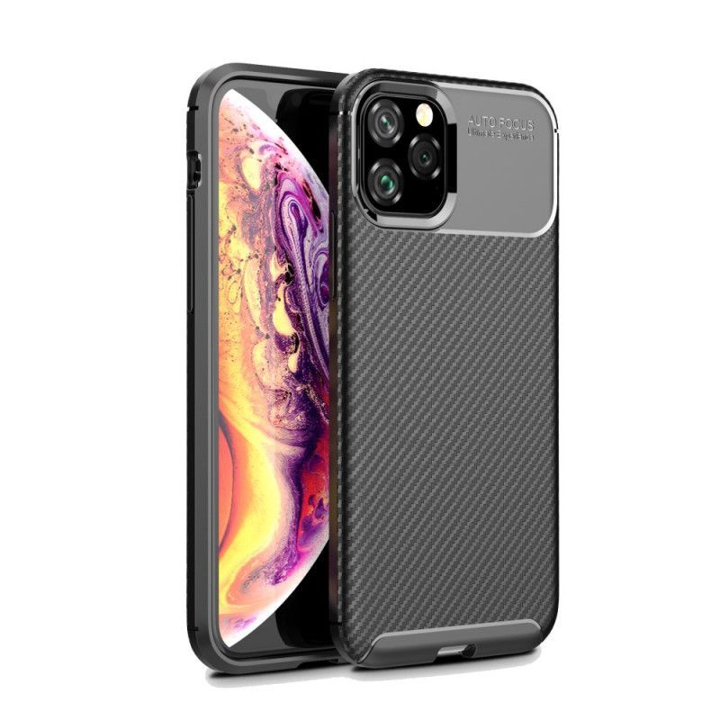 Kryt Iphone 11 Pro Flexibilní Textura Uhlíkových Vláken