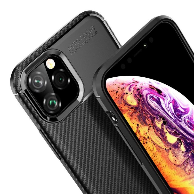 Kryt Iphone 11 Pro Flexibilní Textura Uhlíkových Vláken