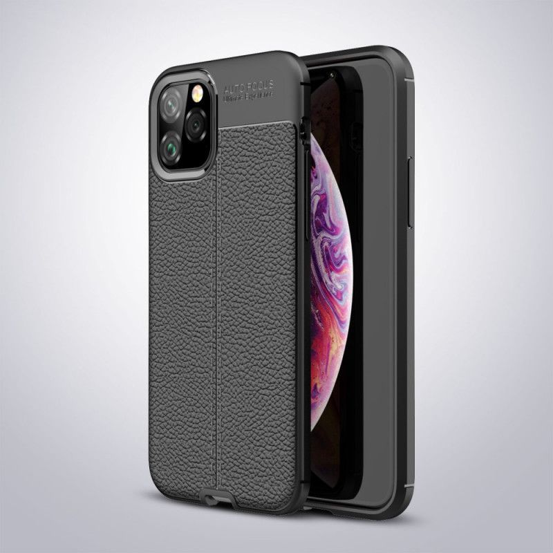 Kryt Iphone 11 Pro Litchi S Dvojitým Koženým Efektem