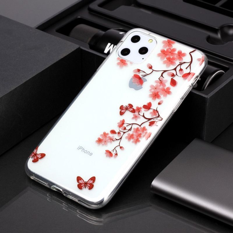 Kryt Iphone 11 Pro Max Průhledná Větev S Motýly