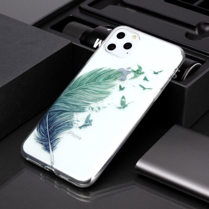 Kryt Iphone 11 Pro Max Průhledné Barevné Pírko