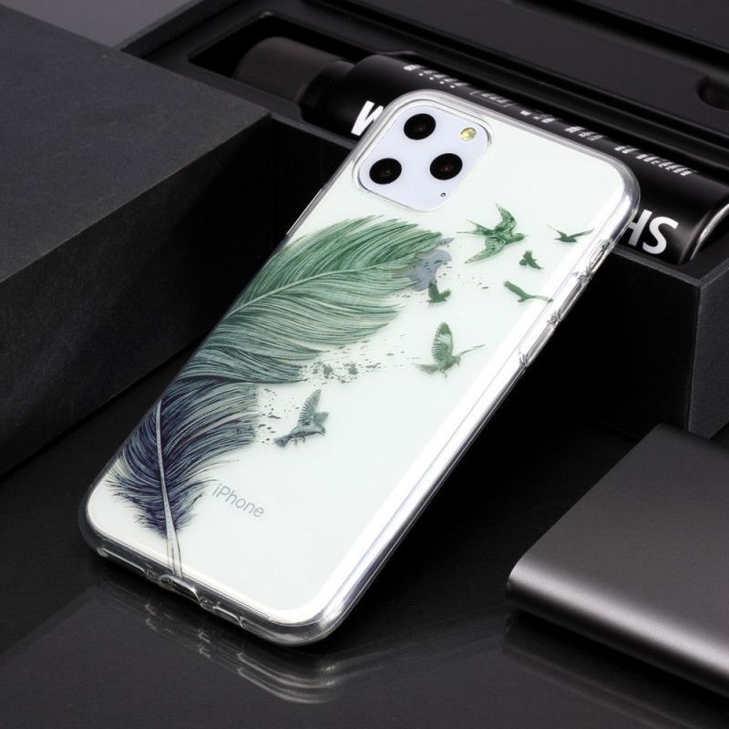 Kryt Iphone 11 Pro Průhledné Barevné Pírko