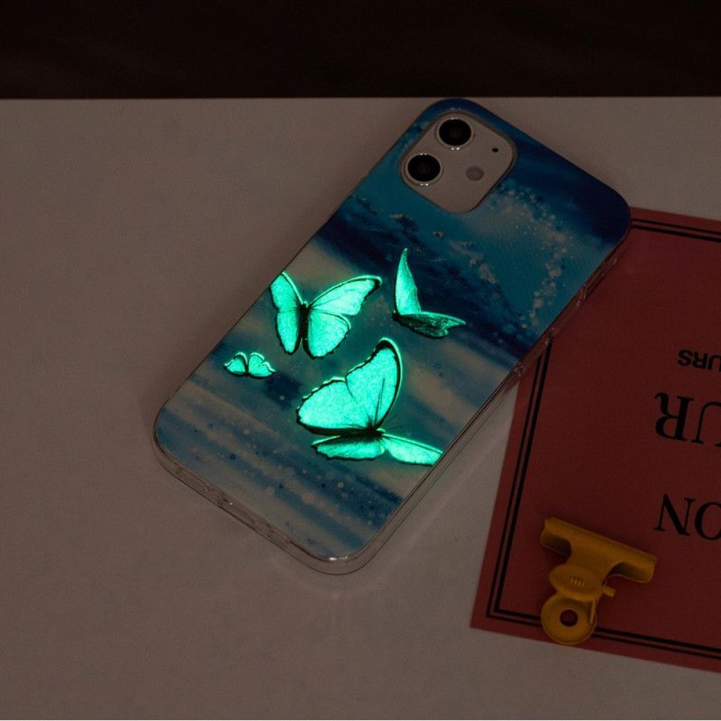 Kryt Iphone 12 / 12 Pro Řada Fluorescenčních Motýlů