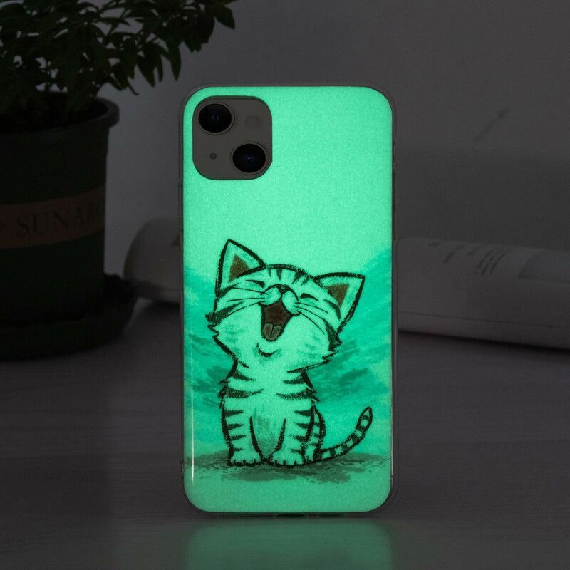 Kryt Iphone 13 Fluorescenční Kočka