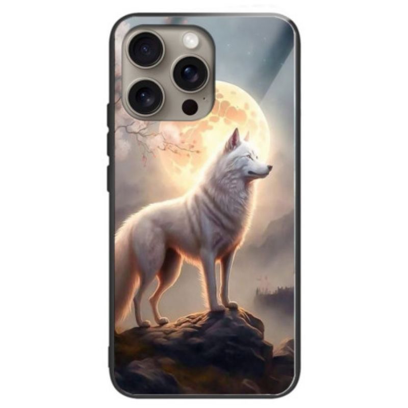 Kryt iPhone 16 Pro Kryty Na Mobil Tvrzené Sklo Moonlight Wolf