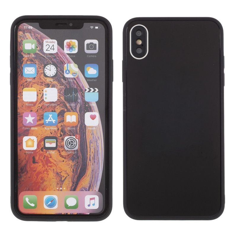 Kryt Iphone X /  XS Skleněná Zadní Strana A Silikonové Okraje