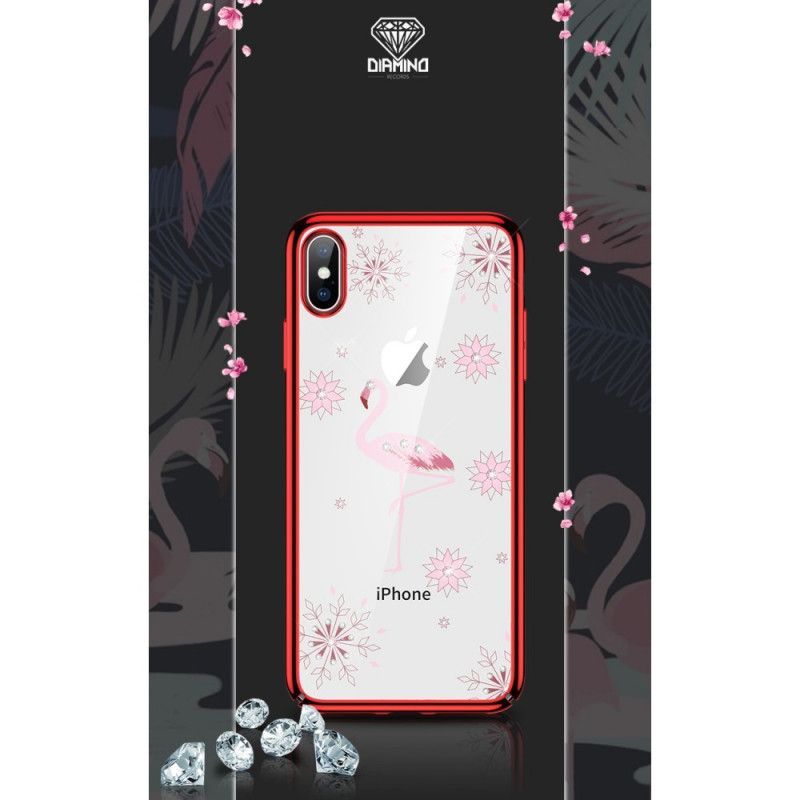 Kryt Iphone X /  XS Sulada Flamingo Diamanty