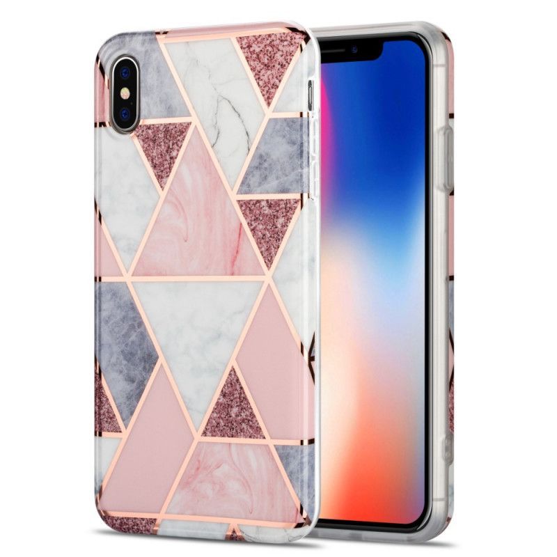 Kryt Iphone X /  XS Třpytivý Geometrický Mramor