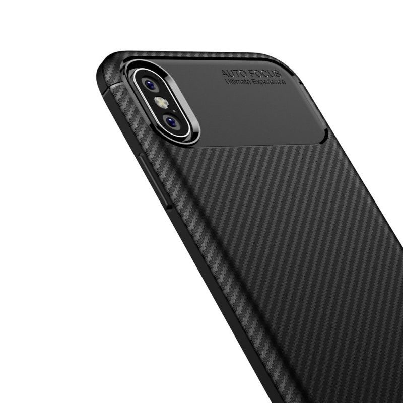 Kryt Iphone  XS Flexibilní Textura Uhlíkových Vláken