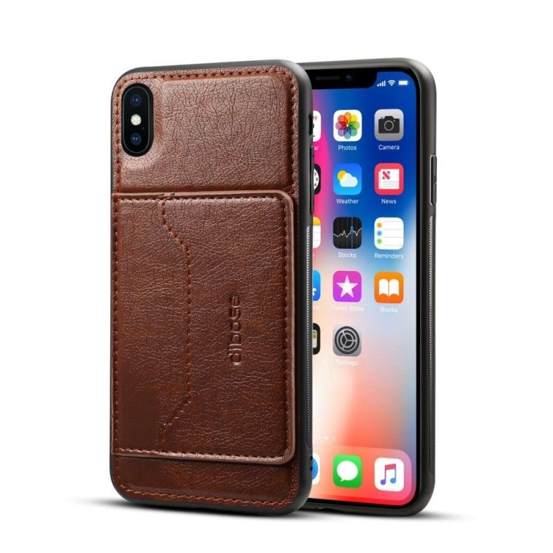 Kryt Iphone  XS Max Držák Na Karty Z Umělé Kůže