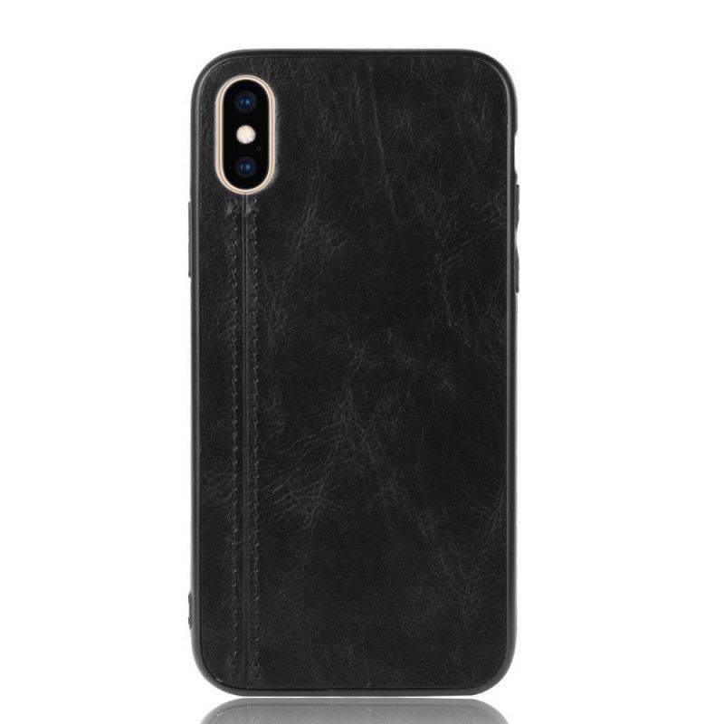 Kryt Iphone  XS Max Efekt Kůže Ve Švu