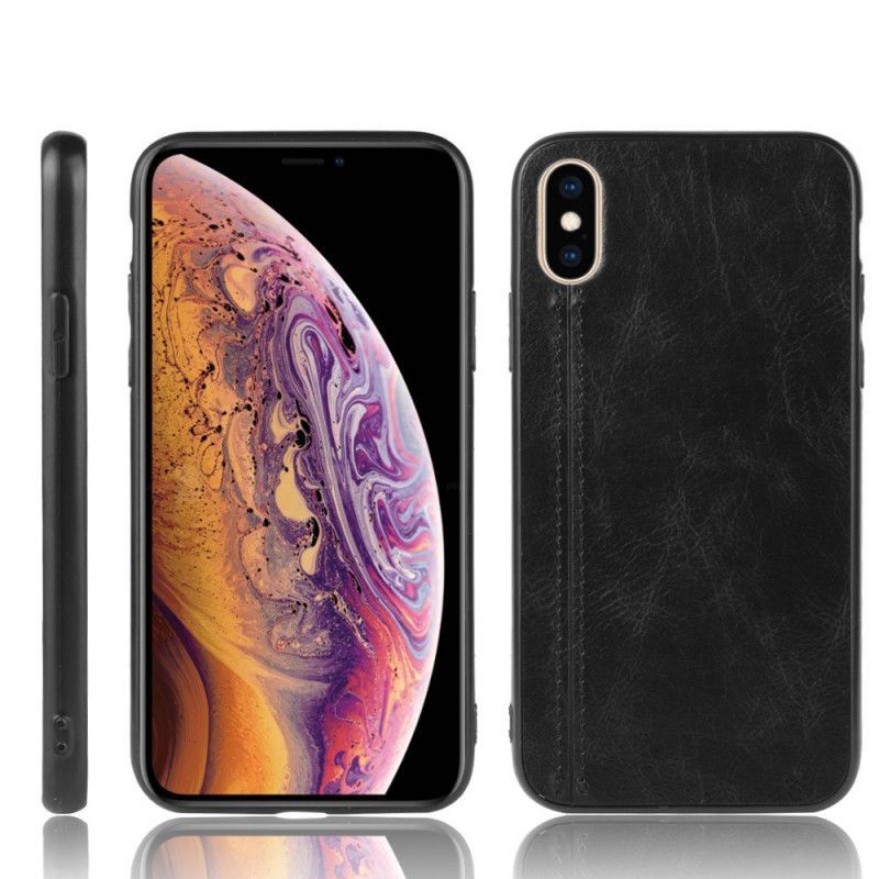 Kryt Iphone  XS Max Efekt Kůže Ve Švu