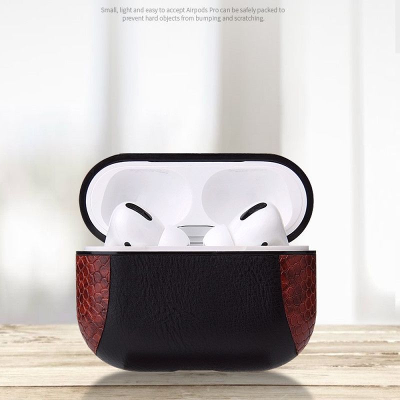 Kryt Na Airpods Pro Styl Hadí Kůže S Karabinou