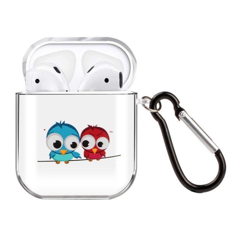 Kryt Na Airpods Průhledný Silikon Řady Ptáků