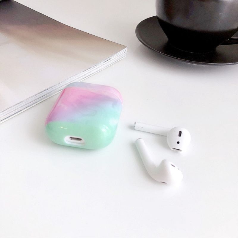 Kryt Na Airpods Styl Silikonového Mramoru