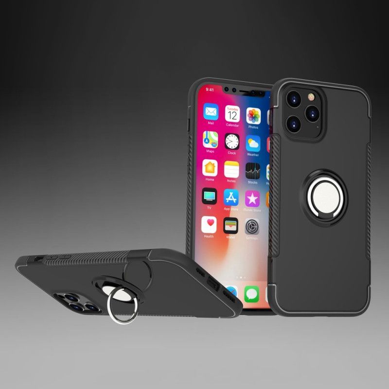 Kryt Na Iphone 12 / 12 Pro Kovový Kroužek Z Uhlíkových Vláken