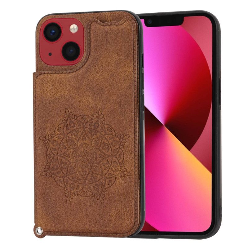 Kryt Na iPhone 14 Na Lana Držák Karet Mandala Strap