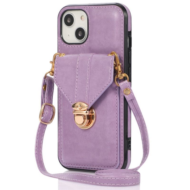 Kryt Na iPhone 14 Peněženkové Pouzdro Crossbody Peněženka