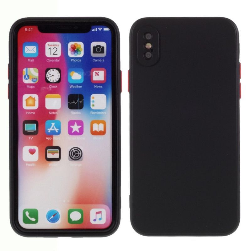 Kryt Na Iphone X /  XS Flexibilní Silikonové Barevné Tlačítko