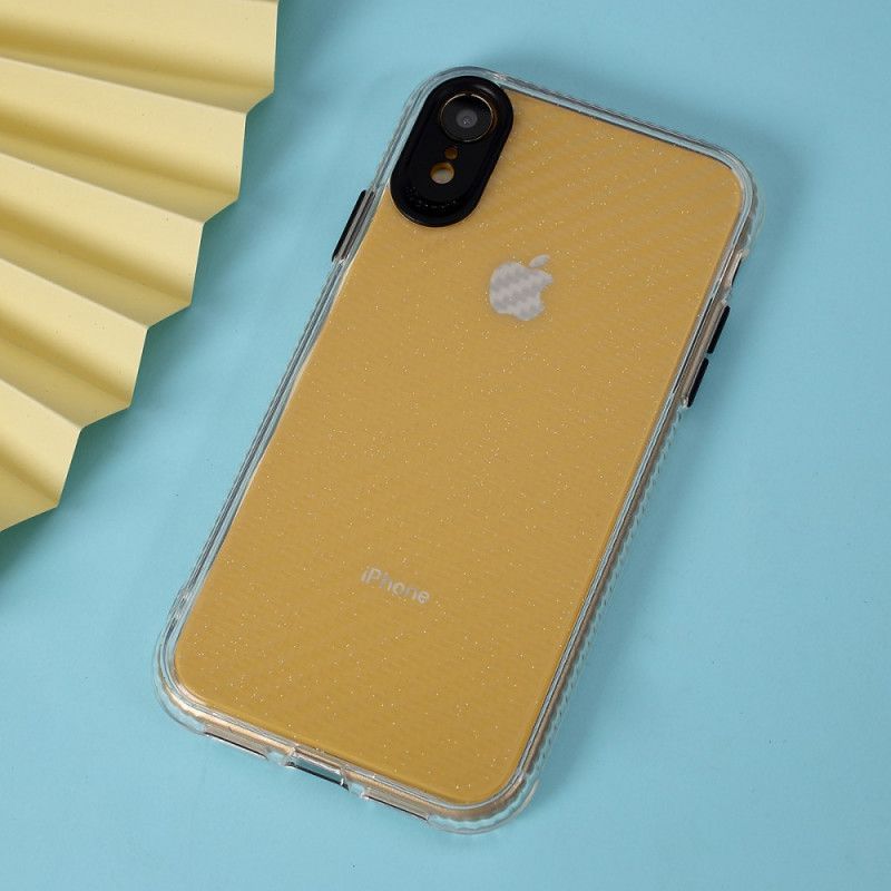 Kryt Na Iphone Xr Transparentní Textura Uhlíkových Vláken