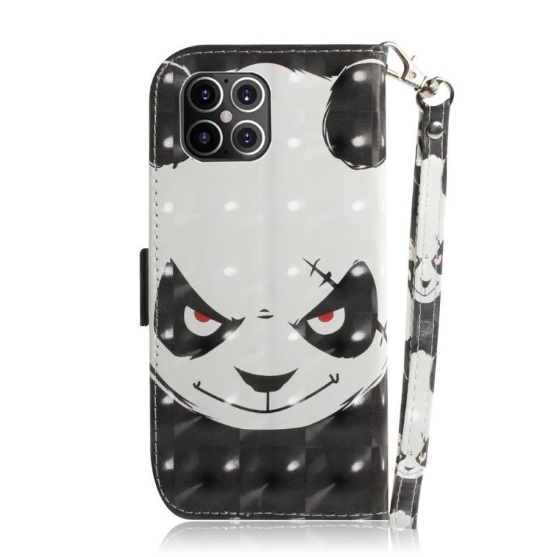 Peněženková Pouzdra Iphone 12 Pro Max Rozzlobená Panda S Popruhem