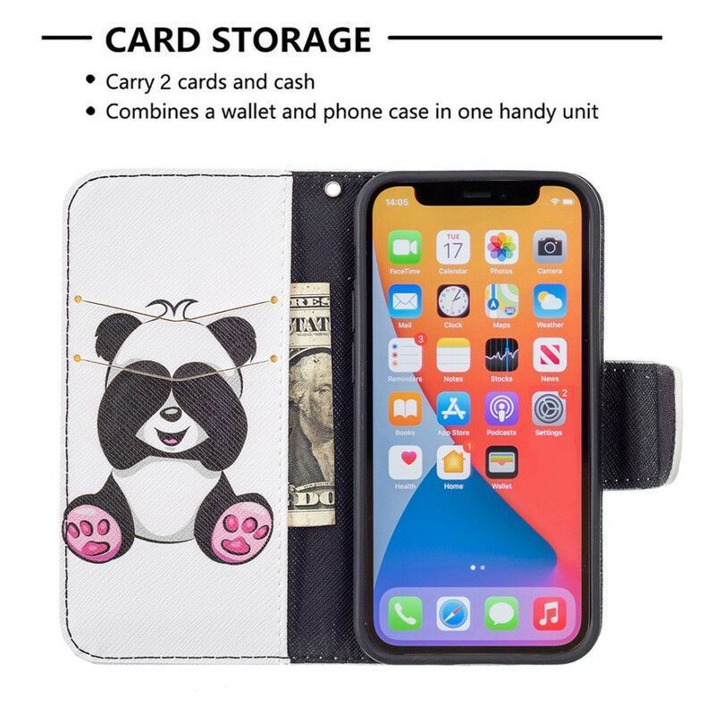 Peněženková Pouzdra Iphone 13 Mini Panda Zábava