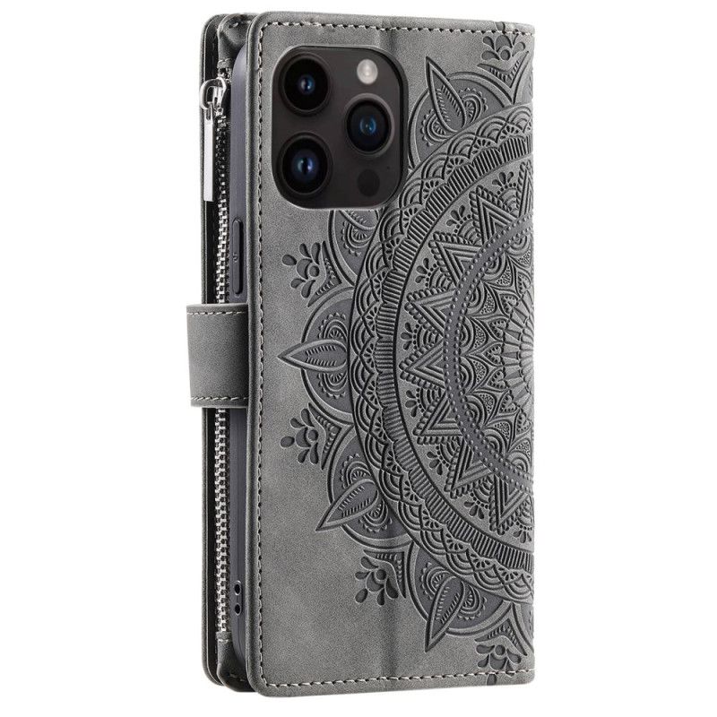 Peněženková Pouzdra iPhone 16 Pro Max Kryty Na Mobil Peněženka Mandala Suede Effect