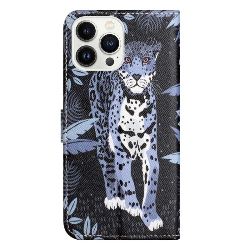 Peněženková Pouzdra iPhone 16 Pro Max Leopard Print Strappy