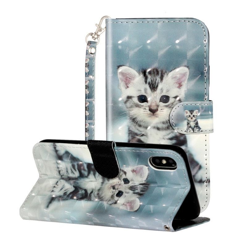 Peněženková Pouzdra Iphone X /  XS Kitten Light Strap Spots