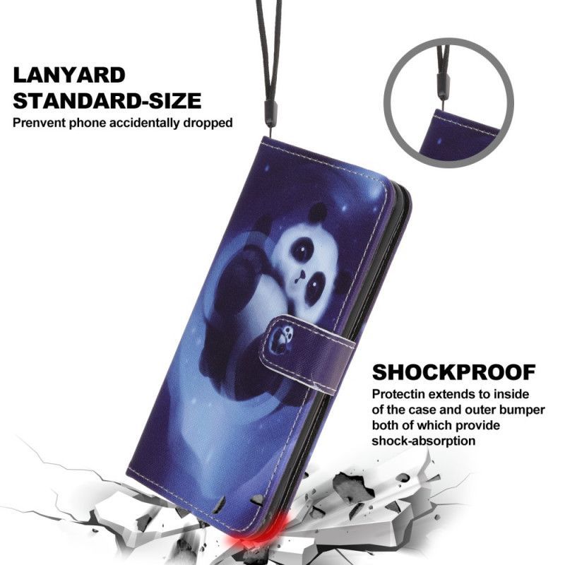 Peněženková Pouzdra Na Iphone 12 Pro Max Panda Space Strap