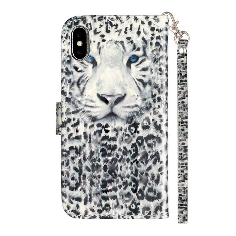 Peněženková Pouzdra Na Iphone X /  XS Tiger Light Strap Spots