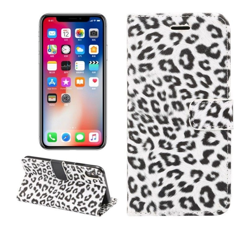 Peněženková Pouzdra Na Iphone  XS Max Luxusní Leopard