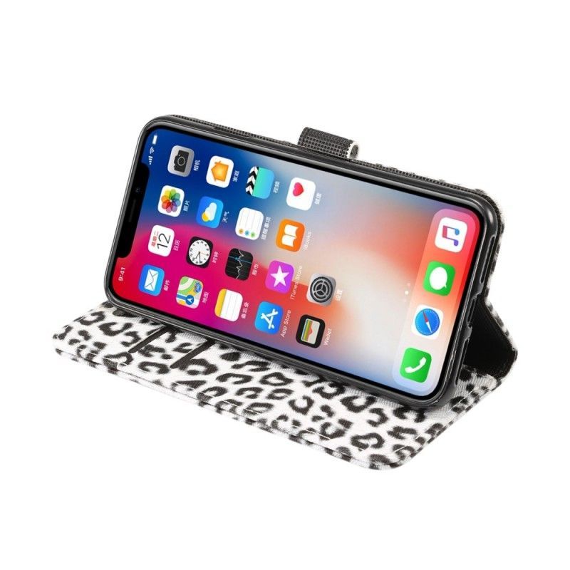 Peněženková Pouzdra Na Iphone  XS Max Luxusní Leopard