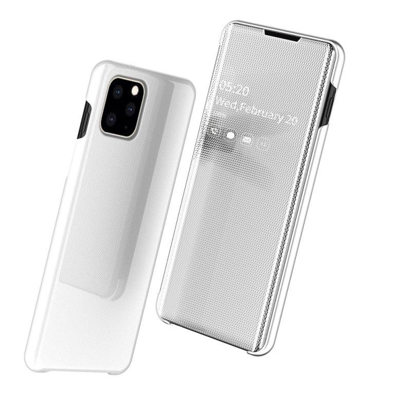 Pohledový Kryt Kryt Iphone 11 Pro Max Zrcadlo A Imitace Kůže