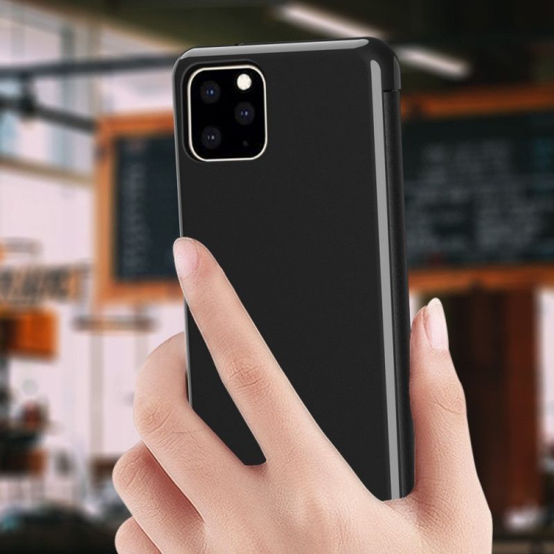 Pohledový Kryt Kryt Iphone 11 Zrcadlo A Umělá Kůže