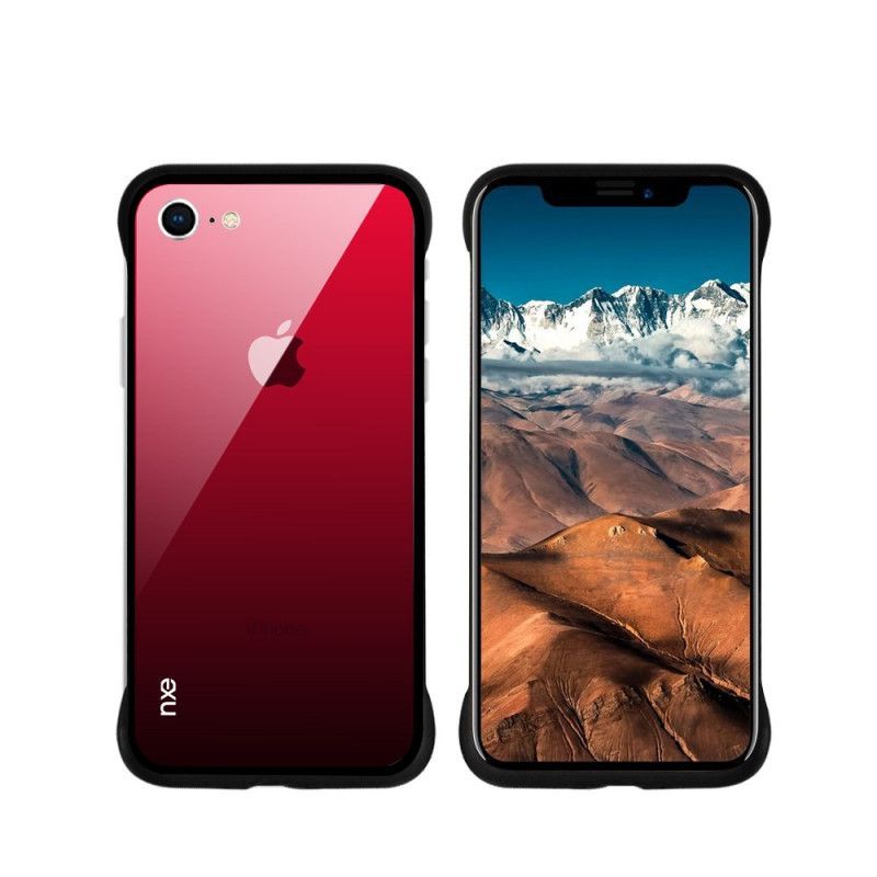 Pouzdro Z Barevného Tvrzeného Skla Na Iphone 8 / 7 Nxe