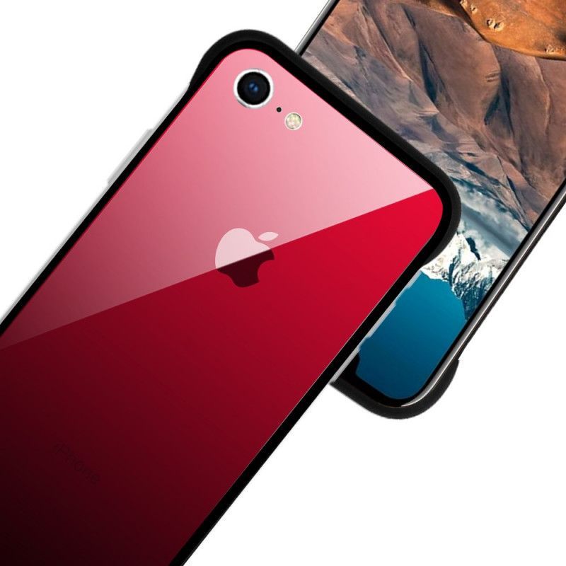 Pouzdro Z Barevného Tvrzeného Skla Na Iphone 8 / 7 Nxe