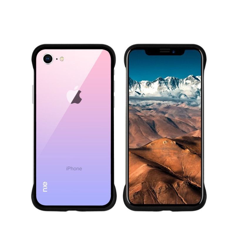 Pouzdro Z Barevného Tvrzeného Skla Na Iphone 8 / 7 Nxe