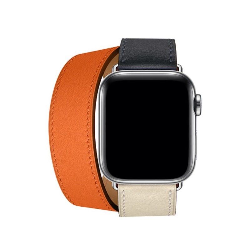 Řemínek K Hodinkám Apple Watch 44/42 mm Kožené Dvojité Barvy