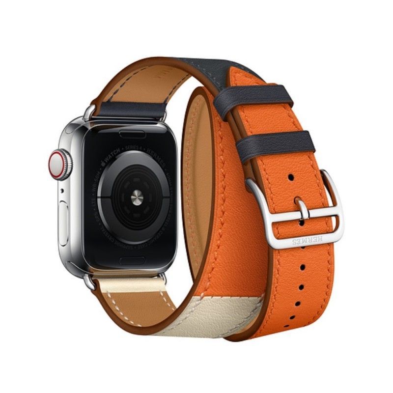 Řemínek K Hodinkám Apple Watch 44/42 mm Kožené Dvojité Barvy