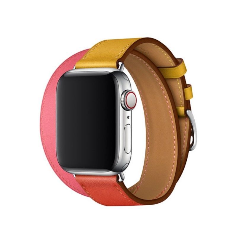 Řemínek K Hodinkám Apple Watch 44/42 mm Kožené Dvojité Barvy