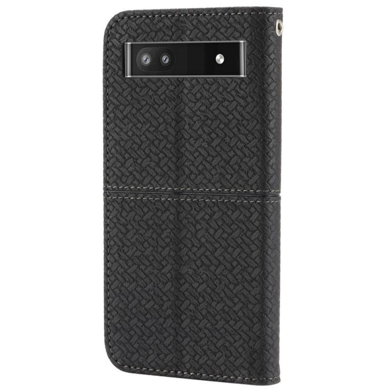 Flipové Pouzdro Na Google Pixel 6A Na Lana Strappy Woven Styl