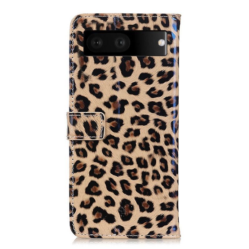 Flipové Pouzdro Na Google Pixel 7 Efekt Leopardí Kůže