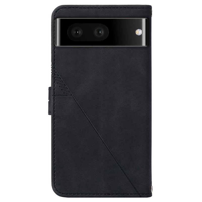 Flipové Pouzdro Na Google Pixel 7 Pro Trojúhelníky S Ramenním Popruhem