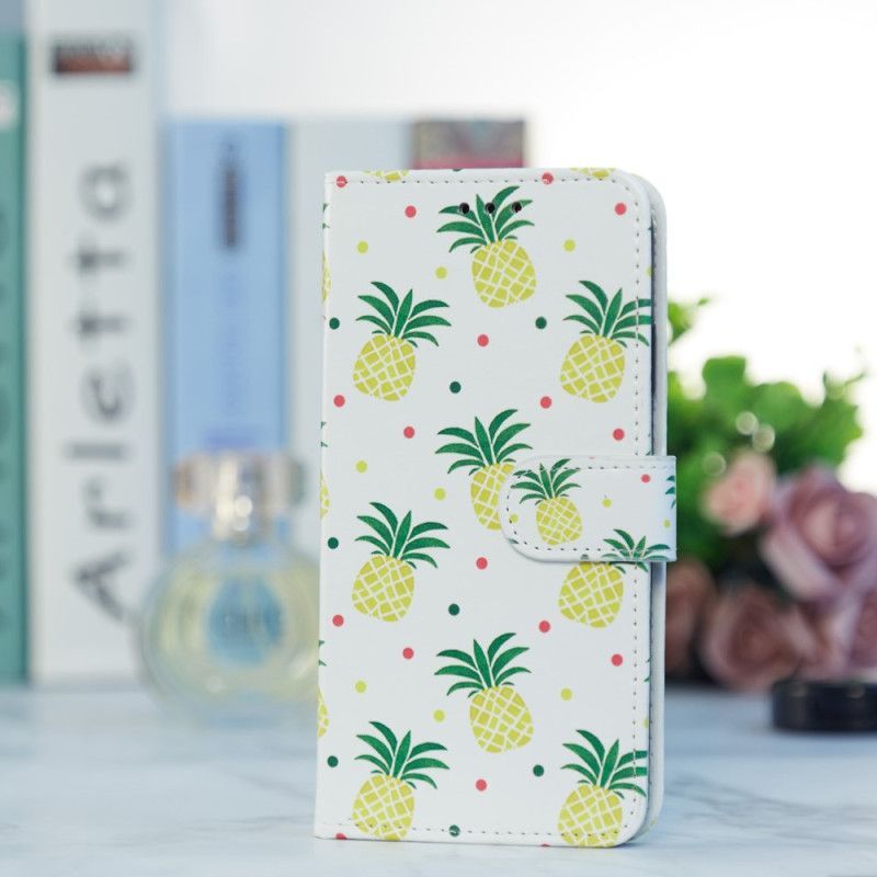 Flipové Pouzdro Na Google Pixel 7A Na Lana Strappy Ananas