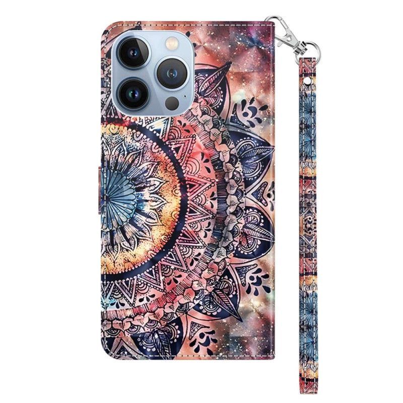 Flipové Pouzdro Na iPhone 14 Na Lana Pro Barevné Strappy Mandala