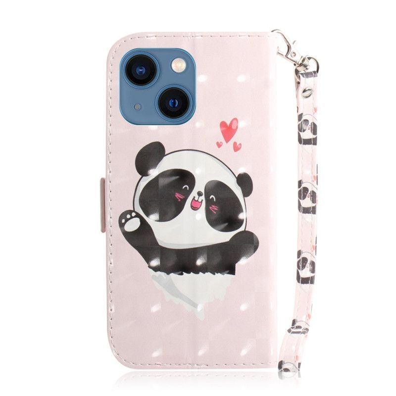 Flipové Pouzdro Na iPhone 14 Plus Na Lana Strappy Panda