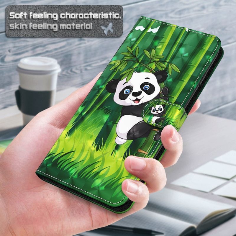 Flipové Pouzdro Na iPhone 15 Plus Na Lana 3d Bambusová Panda S Popruhem